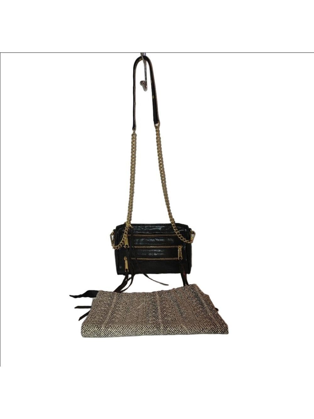 Rebecca Minkoff Leather Moto 3-Zip Crossbody Convertible Bag w. Dust Bag